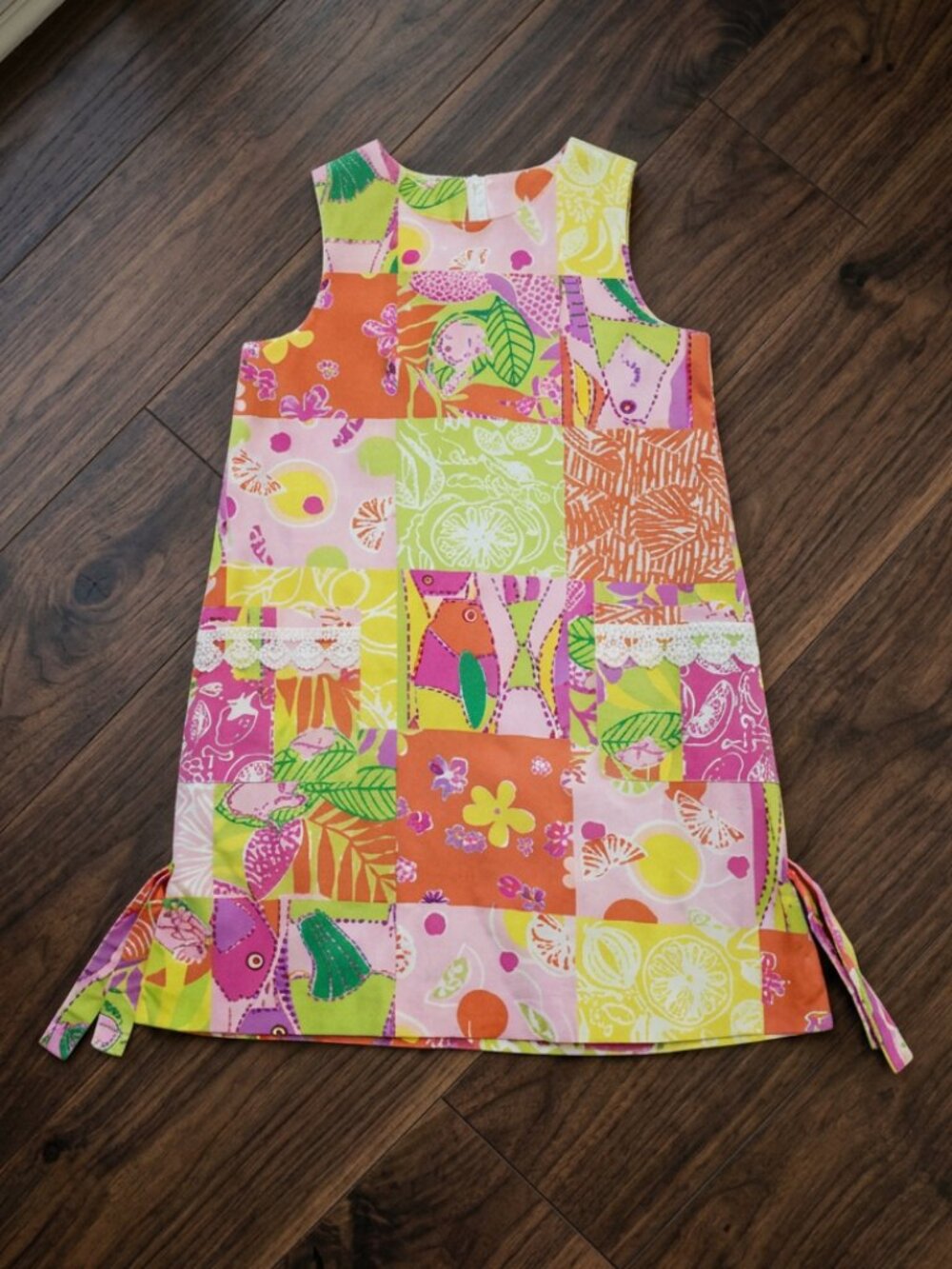 Lilly Pulitzer Frog and Floral Shift Dress Size 7
